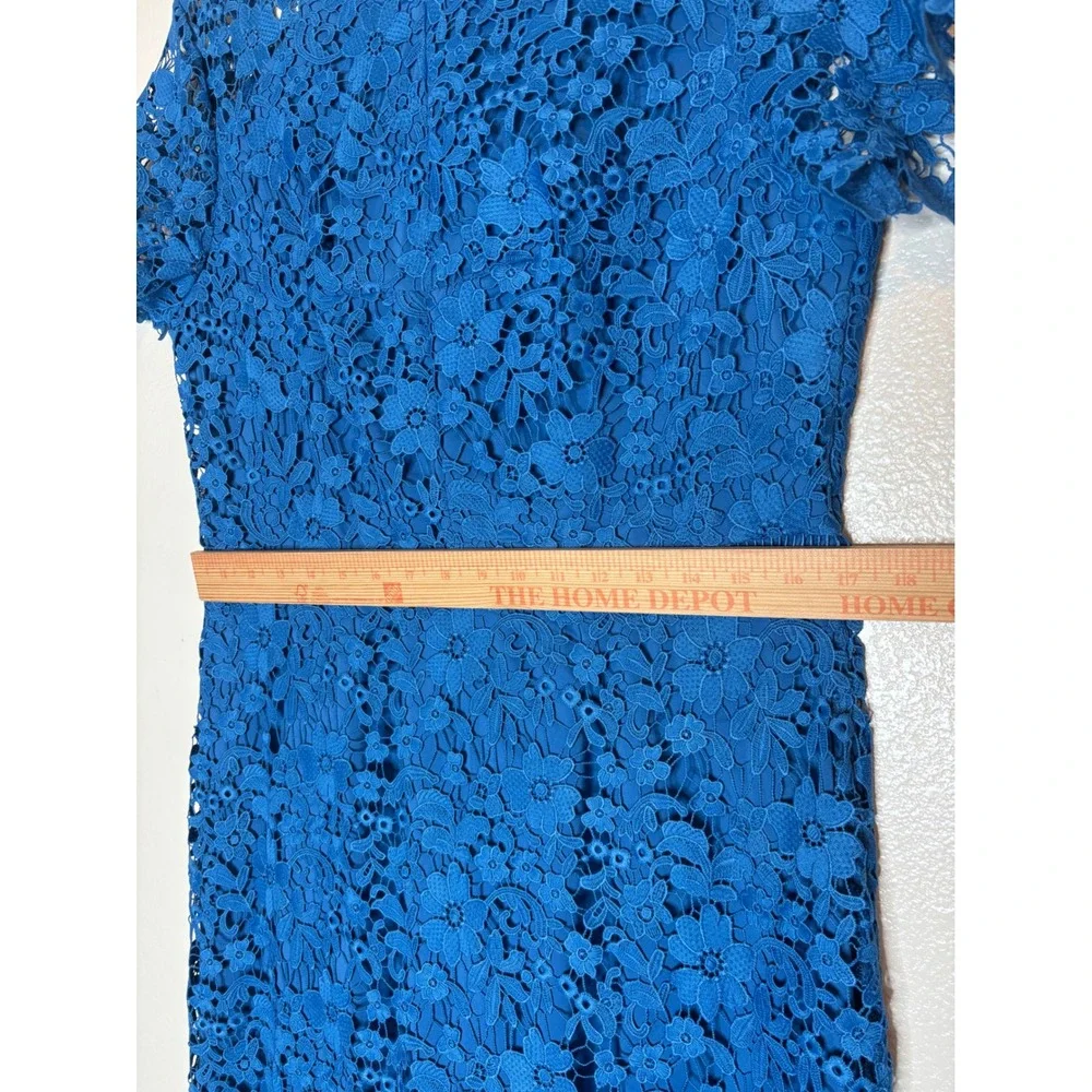Shoshanna Edgecombe‎ Blue Floral Lace Midi High Low Dress Size 12